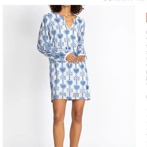 Johnny Was Natalia Tunic dress  blue and white size SMALL
